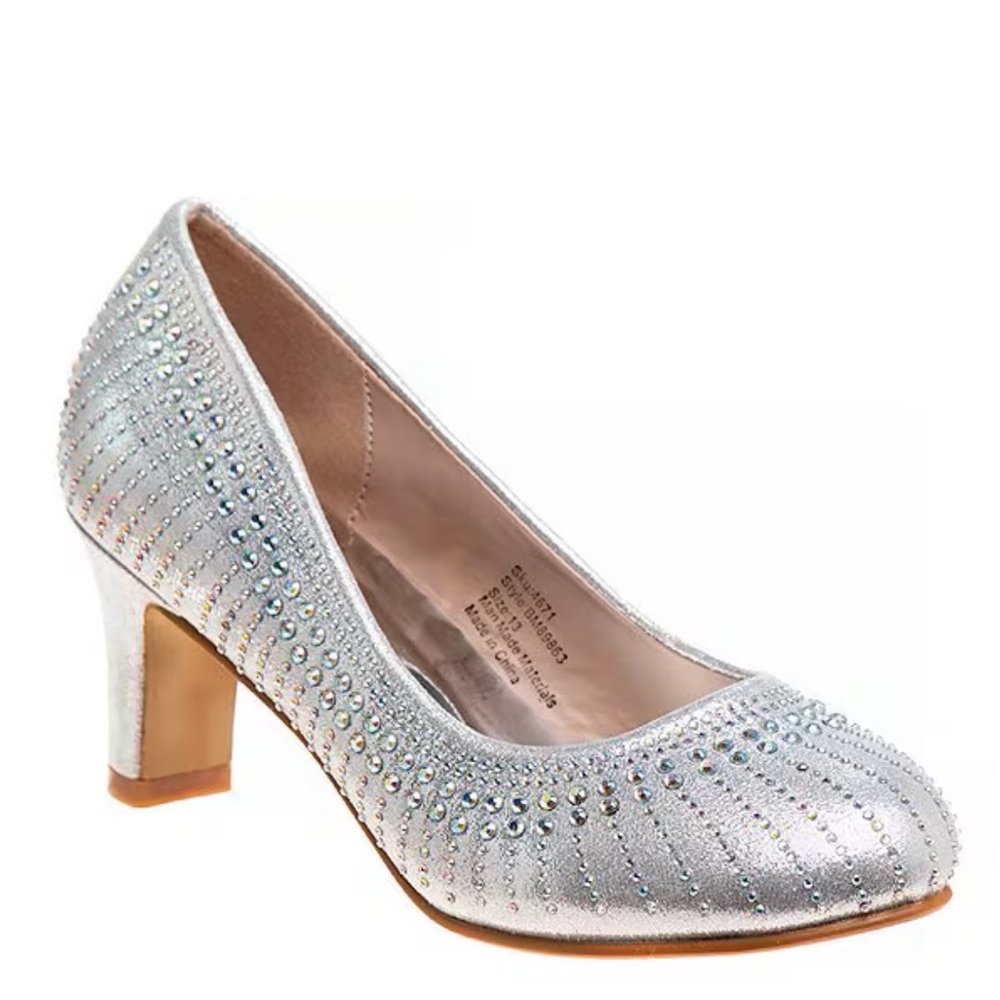 Badgley Mischka Silver Girls Dress Shoes-Size 4 - Picture 13 of 13